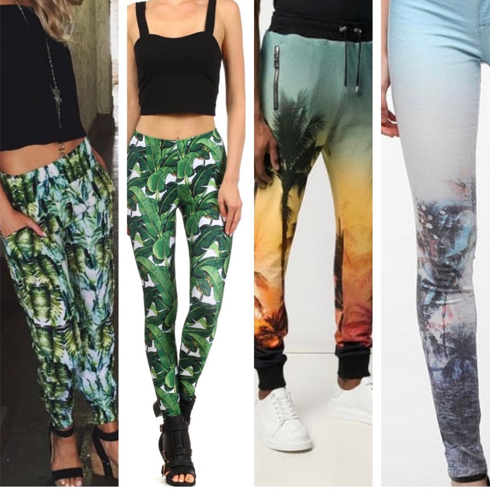 Palm Tree / Beach Print Joggers